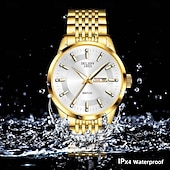 baratos Relógios Quartz-Relógio de Pulso Masculino Avançado Relógio de Quartzo Fashion Masculino Case de Aço Inoxidável Strap Data do Calendário Dial Luminosa A Melhor Opção de Presente para Homens