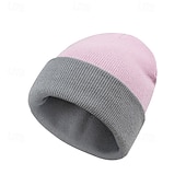 billige Lue lue-Herre Unisex Beanie lue Vinterhatter Luer Vinterlue Vinter luehatt Svart Hvit Akryl Fiber Strikket Koselig Dagligdagstøy Ensfarget / vanlig farge Varm