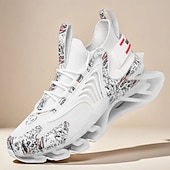 Χαμηλού Κόστους Ανδρικά Παπούτσια Τρεξίματος-Ανδρικά λευκά και γκρι αθλητικά αθλητικά παπούτσια - παπούτσια υψηλών επιδόσεων με αναπνεύσιμο σχεδιασμό για τρέξιμο, υπαίθριες δραστηριότητες και καθημερινή χρήση