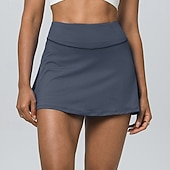 abordables Faldas y Skorts para Mujeres-Mujer Color sólido Falda casual Falda de tenis Pantalones cortos de tenis Falda con shorts 2 en 1 Secado rápido Elástico Transpirable Tenis De Deporte Corriendo Prendas de abajo Negro Blanco Rosa