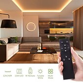 abordables Contrôle à distance-Ruban LED COB FCOB flexible haute densité 5 m (16,4 pi) 640 LED/m, température de couleur réglable 3000 K - 6000 K, IRC 90, intensité variable, pour chambre, cuisine, décoration intérieure, 24 V CC