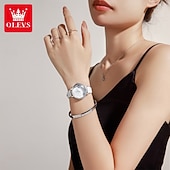 Χαμηλού Κόστους Ρολόγια Quartz-OLEVS Μόδας Δώρο για τη Γιορτή της Μητέρας για Ρολόγια Γυναικών Πολυτελής Μάρκα Πρωτότυπο Ρολόι Quartz για Γυναίκες Αδιάβροχα Ατσαλένια Λαμπερά Ρολόγια 5656