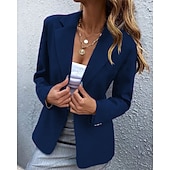 cheap Blazers &amp; Suits-Women's Suits Comfortable Buttons Elegant Fashion Daily OL Style Plain Formal Vacation Office Office / Career Regular Notch Lapel Regular Fit Long Sleeve Outerwear Black White Pink Summer Spring