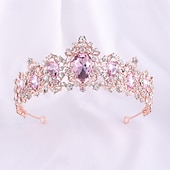 halpa Tiaroita ja kruunuja-Crown Tiaras Pään koriste Metalliseos Häät Syntymäpäivä Tyylikäs Vintage Kanssa Tekojalokivi Päähine Päähineet