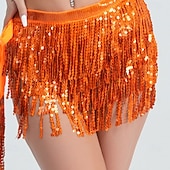 cheap Belly Dancewear-Samba Dancewear Belly Dance Performance Costume Sequin Tassel Hip Scarf Bead Waist Chain Indian Dance Performance Waist Scarf.l Performance Costume