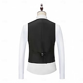 preiswerte Feier zum Feiertag-Herren Smokings Partyanzüge Lässig Schwarz Weiß Frühling, Herbst, Winter, Sommer Anzug Schalkragen Mode Party Patchwork Figurbetonter Schnitt 3-teilig Einreiher - 1 Knopf