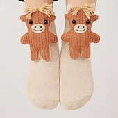 Недорогие домашние носки-Носки с 3D-животными, забавные носки с животными, связанные крючком вручную, зимние хлопковые носки, веселье &amp;очаровательные рождественские подарки для девочек &amp; женщины