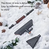 levne vytápění a chlazení-Přenosná lopata na sníh s otočením o 360° do auta, víceúčelová škrabka na led s robustní konstrukcí, zimní nástroj na odklízení sněhu z oken aut, venkovní použití a sněžné skútry