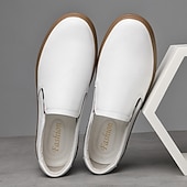 economico Scarpe Casual Slip-On-sneakers slip-on bianche da uomo | design minimalista ed elegante, facili da indossare e togliere | perfette per l'uso quotidiano, lo shopping e il tempo libero