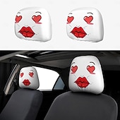 olcso Járműszolgáltatás-2 db vicces ajakmintás fejtámlahuzat, nyakpárna és deréktámasztó párna, puha és bolyhos, egész évszakos használatra, alkalmas hosszú távú vezetéshez, napi ingázáshoz, üzleti utakhoz, autóban való