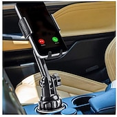 رخيصةأون حامل سيارة-حامل الهاتف على الكأس نوع الإبزيم قابل للتدوير قابل للتعديل حامل الهاتف إلى سيارة عربه نقل متوافق مع جميع الهواتف المحمولة اكسسوارات الجوال