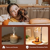 billige nattbordslampe-Lysvarmerlampe med timer Blomsterlyslamper med 2 pærer Høydejusterbar lysvarmer Vintage hjem soveromsinnredning Husvarmende svart