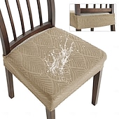 economico Fodera per sedia da pranzo-Coprisedia elasticizzati in jacquard a foglia, morbidi coprisedili elastici per sala da pranzo, cucina, arredamento per la casa, fodera rimovibile antipolvere e antimacchia.