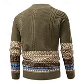 economico Maglioni Cardigan da uomo-Per uomo Felpa Cardigan Maglione Fair Isle A Coste Treccia Maglia Top Regolari Lavorato a maglia Geometrico Scollo a V Vacanza Moda Casuale Abbigliamento quotidiano Abbigliamento Autunno &amp; Inverno
