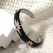 billige Armbånd-Zirkonium Klassisk Totem-serien Årgang Mote Personalisert Etnisk trendy Chrome Armbånd Smykker Svart / Hvit / Oransje Til Bryllup Fest Engasjement Skoleball