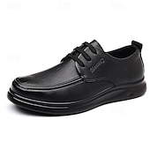 economico Scarpe Casual con Lacci-scarpe da lavoro da uomo marrone scuro, eleganti con lacci, in similpelle di alta qualità, perfette per l'ufficio e le occasioni professionali