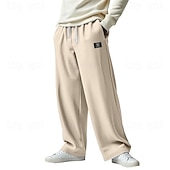 رخيصةأون ساق مستقيم-رجالي بنطال رياضي فضفاض بنطلونات سروال وافل رباط جيب مرونة الخصر سهل راحة رياضة في الهواء الطلق مناسب للبس اليومي موضة كاجوال أزرق أسود مرن نسبياً