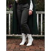  Women's Red Victorian Edwardian Lace-Up Ankle Boots with Kitten Heel and Brogue Detailing - 1920s Retro Steampunk Style Dress Boots for Ladies, Perfect for Parties, Cosplay & Historical Outfit