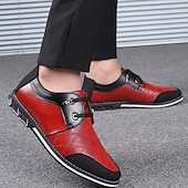 economico Scarpe casual degli uomini-scarpe slip-on trapuntate rosse e nere da uomo con lacci elastici - calzature casual alla moda per le uscite del fine settimana
