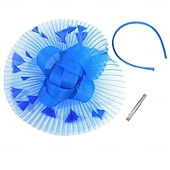 billiga Fascinatorer-Huvudbonad Tyll Fjädrar Fedorahatt cocktail Bröllop Tebjudning Hästrace Elegant Vintage Med Fjäder Hårbonad Huvudbonader