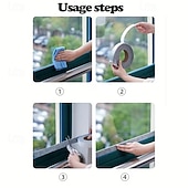 tanie Artykuły domowe-samoprzylepna naklejka na parapet zimowy z filcu antykondensacyjnego, 1,57" × 118,11", łatwa w montażu i czyszczeniu, do drzwi i okien