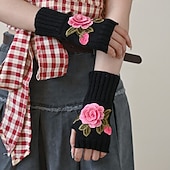  Dámské 1 pár Poloviční prsty / Pletené rukavice Aktivní / Šik ven Rukavice - Květiny Tisk