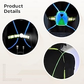 levne Dekorativní světla-LED běžecká vesta s předním světlem, reflexní outdoorové vybavení pro muže/ženy, nastavitelné LED světlo pro noční běh, cyklistiku a venčení psů, dobíjecí přes USB, více režimů svícení