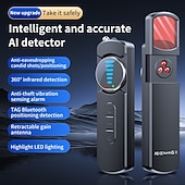 abordables Sensores y alarmas de seguridad-Detector de cámara oculta y de insectos, detector de cámara estenopeica: ideal para viajes, vehículos, hoteles y seguridad del hogar.
