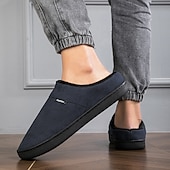 economico Ciabatte e infradito da uomo-Per uomo Pantofole &amp; Infradito Pantofole di peluche Foderato in pile Camminata Casual Quotidiano Pelle sintetica Caldo Confortevole Mocassino Nero Blu Inverno