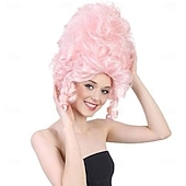  Rokokoo-tyylinen Ranskan vallankumouksen naisten peruukki kuningatarhahmo cosplay peruukki hengittävä hattu ilman lakkia synteettinen kuituperuukki