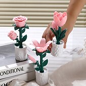 cheap Nursery Night Lights-Flower Light, Rose Freesia Desk Decor,Bedside Lamps LED Night Light,for Desk Bedroom Bedside Nightstand Home Decor Office Dorm Apartment Party Birthday Christmas