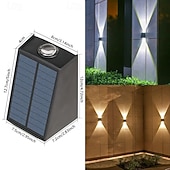 levne Venkovní nástěnná světla-1ks venkovní solární nástěnné světlo s horním a spodním osvětlením, venkovní nástěnné solární světlo na terasu, zahradu, garáž, verandu a silnici, vánoční, svatební, sváteční, venkovní krajinářské