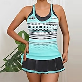 abordables Tankinis-Mujer Bañadores 2 piezas Falda Traje de baño Espalda al Aire Vacaciones Ropa de playa Floral Graphic Escote Redondo Sin Mangas Trajes de baño