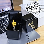 Χαμηλού Κόστους Δώρα-Το κουτί της φάρσας, ξεκαρδιστική πρόκληση με βίδα με έκπληξη με μεσαίο δάχτυλο, αστείο κουτί δώρου για πάρτι γενεθλίων φίλων, Πρωταπριλιά, δημιουργικό παιχνίδι αστείου