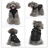 Недорогие Пальто-Пальто для собак со шлейкой, теплая куртка для собак, водонепроницаемое зимнее пальто для щенков в холодную погоду, регулируемая флисовая куртка для маленьких и средних собак