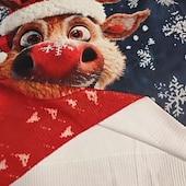 זול סוודרים מכוערים של גברים-סוודר חג המולד המכוער בגדי ריקוד גברים כל אחד דפוס סוודר סוודר סריגים צווארון צווארון יום יומי חופשה יומי Keep Warm שרוול ארוך אביב סתיו חורף שחור אודם פול