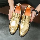 economico Mocassini-mocassini slip-on da uomo in vernice viola dal design elegante: calzature eleganti per feste, matrimoni ed eventi alla moda