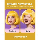 お買い得  カーニバルウィッグ-カーニバルウィッグ2026 ブロンド ピンク レッド ストレート ボブ ショート 合成フェスティバルウィッグ マルディグラ パレード コスプレ衣装ヘア のために 女性