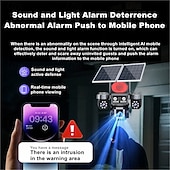 cheap Indoor IP Network Cameras-8MP 3 Lens  Solar Powered Security Camera  Dual Solar Panel  Outdoor Waterproof CCTV  Night Vision Motion Detection &amp; Two-Way Audio