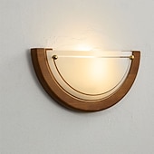 economico Luci da parete-lampada da parete in legno e vetro per interni