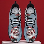  Christmas-Themed Smiling Santa Graphic Sneakers for Fun and Festive Holiday Footwear