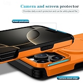 preiswerte Handyhülle für iPhone-Handy Hülle Handyhüllen Für iPhone 16 15 14 Pro Max Plus 16e 13 Pro Max Rückseite Mit Ständer Stoßfest Rüstung PC PU-Leder