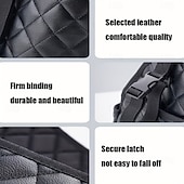abordables Rangements pour voiture-Organisateur de dossier de siège auto grande capacité - sac de rangement en filet de cuir artificiel durable pour organiser et ranger les accessoires intérieurs de voiture.