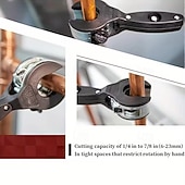 ieftine cleme și clești-tăietor de țevi cu clichet de calitate profesională - construcție din oțel lustruit rezistent, mâner ergonomic antiderapant, acționare hexagonală de 1/4" pentru cupru, aluminiu, fier, oțel inoxidabil,