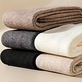 Недорогие отопление охлаждение-3 пары женских утолщенных носков выше колена - защита от экстремальных холодов - бежевый/черный/серый - теплые зимние носки на каждый день и для особых случаев, ребристые манжеты, флисовая подкладка,