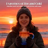 voordelige Mokken &amp; Bekers-Zeeglas zonsondergang mok 12 oz, handgemaakte mok met oceaan golfpatroon en kustthema, uniek getextureerd artistiek drinkgerei voor koffie, thee en cadeau voor liefhebbers van oceaan, strand en surfen