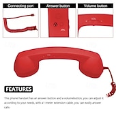 Недорогие Подарки-Ретро-телефонная трубка типа C, проводной приемник для смартфона, классическая телефонная гарнитура с микрофоном, шумоподавлением, Plug and Play для использования в офисе и дома