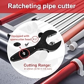 ieftine cleme și clești-tăietor de țevi cu clichet de calitate profesională - construcție din oțel lustruit rezistent, mâner ergonomic antiderapant, acționare hexagonală de 1/4" pentru cupru, aluminiu, fier, oțel inoxidabil,
