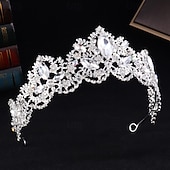 economico Tiare &amp; Corone-Diademi Acconciatura Strass Lega Matrimonio Compleanno Elegante Vintage Con Strass Copricapo Copricapo