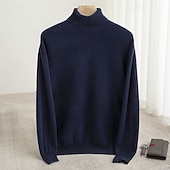 preiswerte Wollpullover für Herren-Hochwertiger Herren-Rollkragenpullover aus reiner Wolle und Kaschmir, klassischer Strickpullover, weich, warm und atmungsaktiv